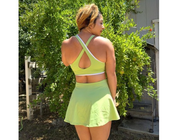 Wide Strap Mini Dress with Unitard Liner
