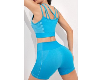 Cutout Strappy Sports Bra and Shorts Set