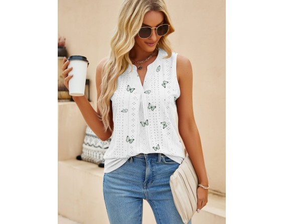 Eyelet Printed Notched Tank