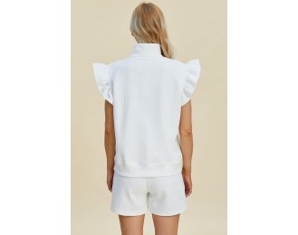 Full Size Texture Sleeveless Top and Shorts Set