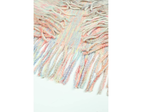 Open Front Fringe Hem Poncho
